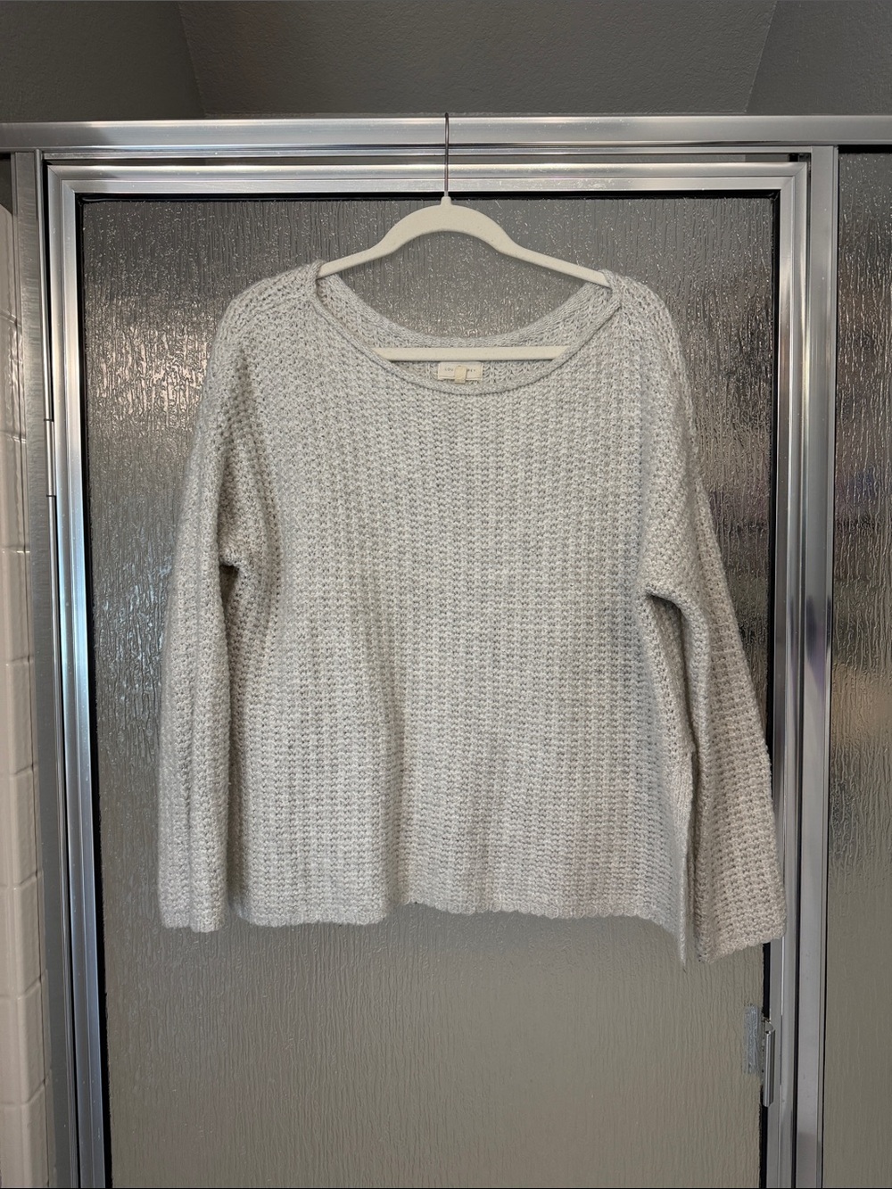 Lou & Grey Light Gray Knit Crewneck Sweater